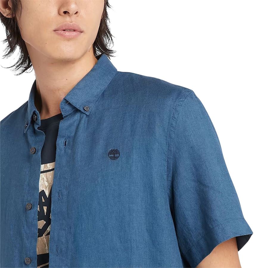 Camicia a Maniche Corte in Lino Mill Brook da Uomo Timberland | TB0A2DCC288